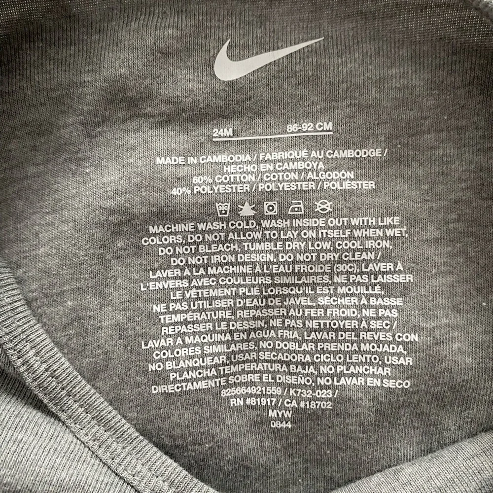 Nike Gray Long Sleeve Baby Onesie